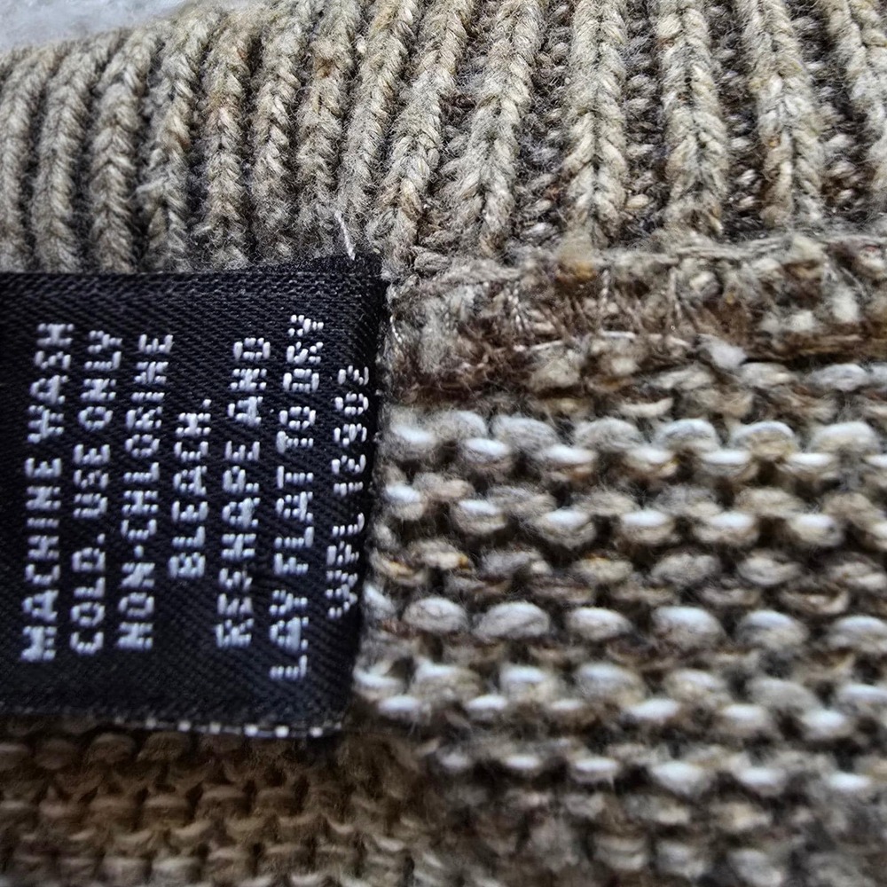 Vintage Bill Blass Men's Patchwork Stripe Sweater Size L Made in USA Brown Tan - Picture 4 of 6